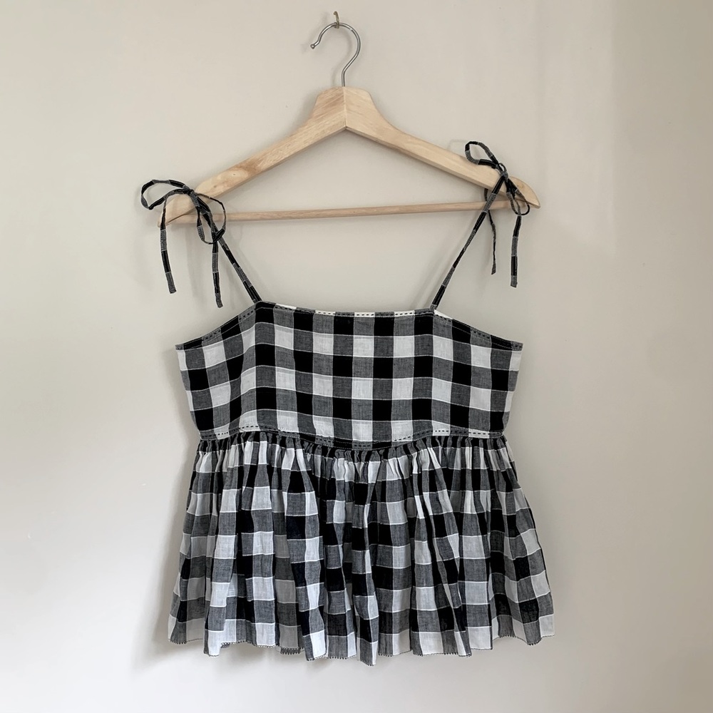 THE GREAT.  Black and white gingham cami. Brand new with tags.